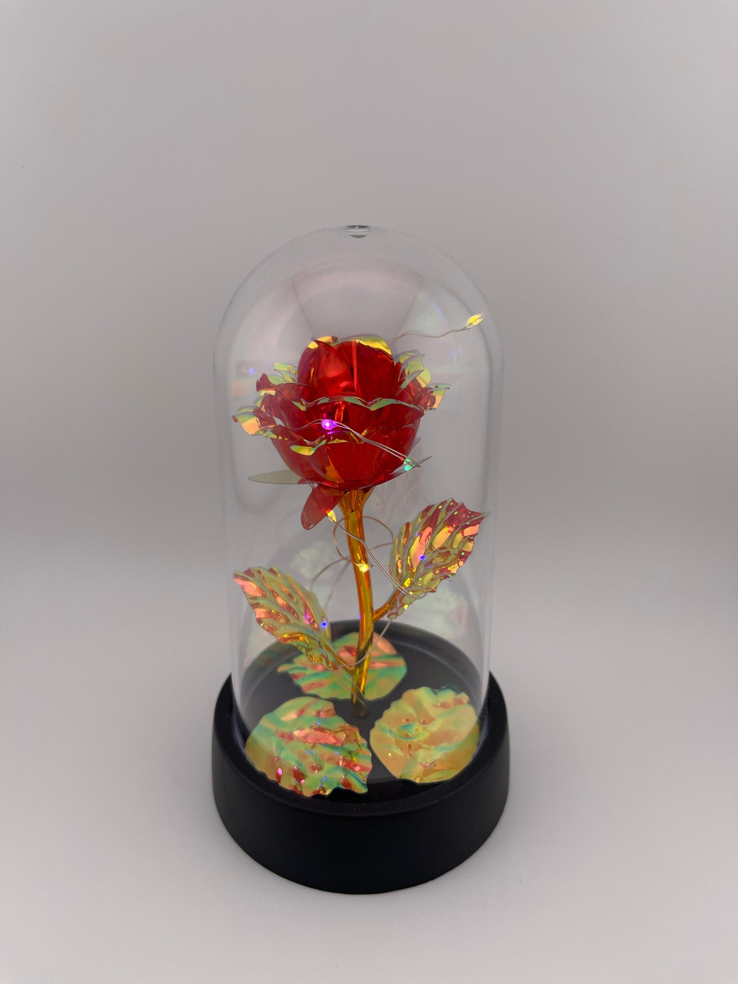Magische LED-Rose in Acryl-Glashaube – Romantische Deko mit Lichterkette – Perfektes Geschenk für Valentinstag & Hochzeit